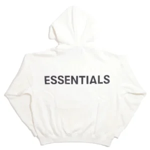 Fear of God Essentials 3M Logo Pullover Hoodie front White