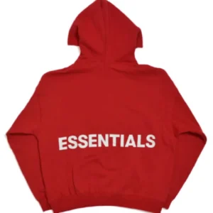 Fear of God Essentials Graphic Pullover Hoodie red front