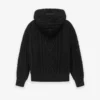 Kids Cable Knit Hoodie usa black