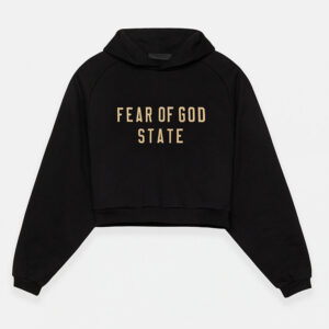 FOG State Women's Black Fleece Cropped Hoodie