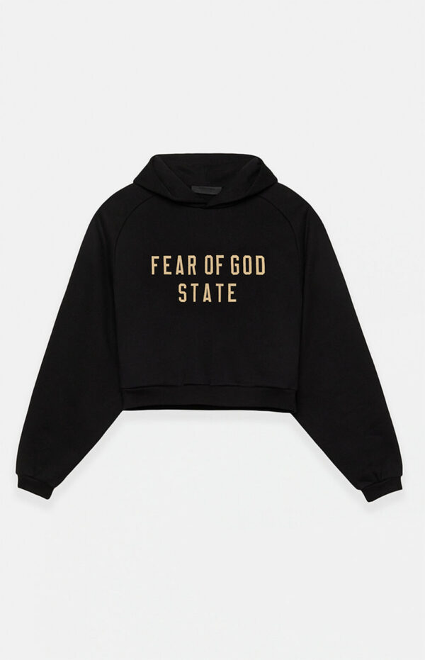 FOG State Women's Black Fleece Cropped Hoodie
